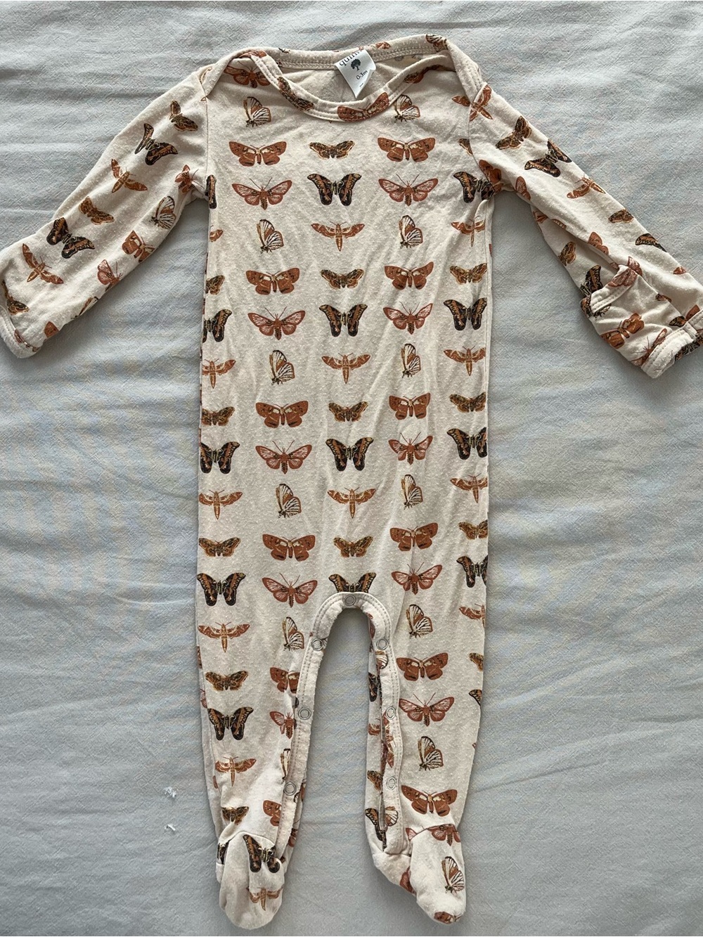 kate quinn Cream Butterfly Print Footed One-Piece